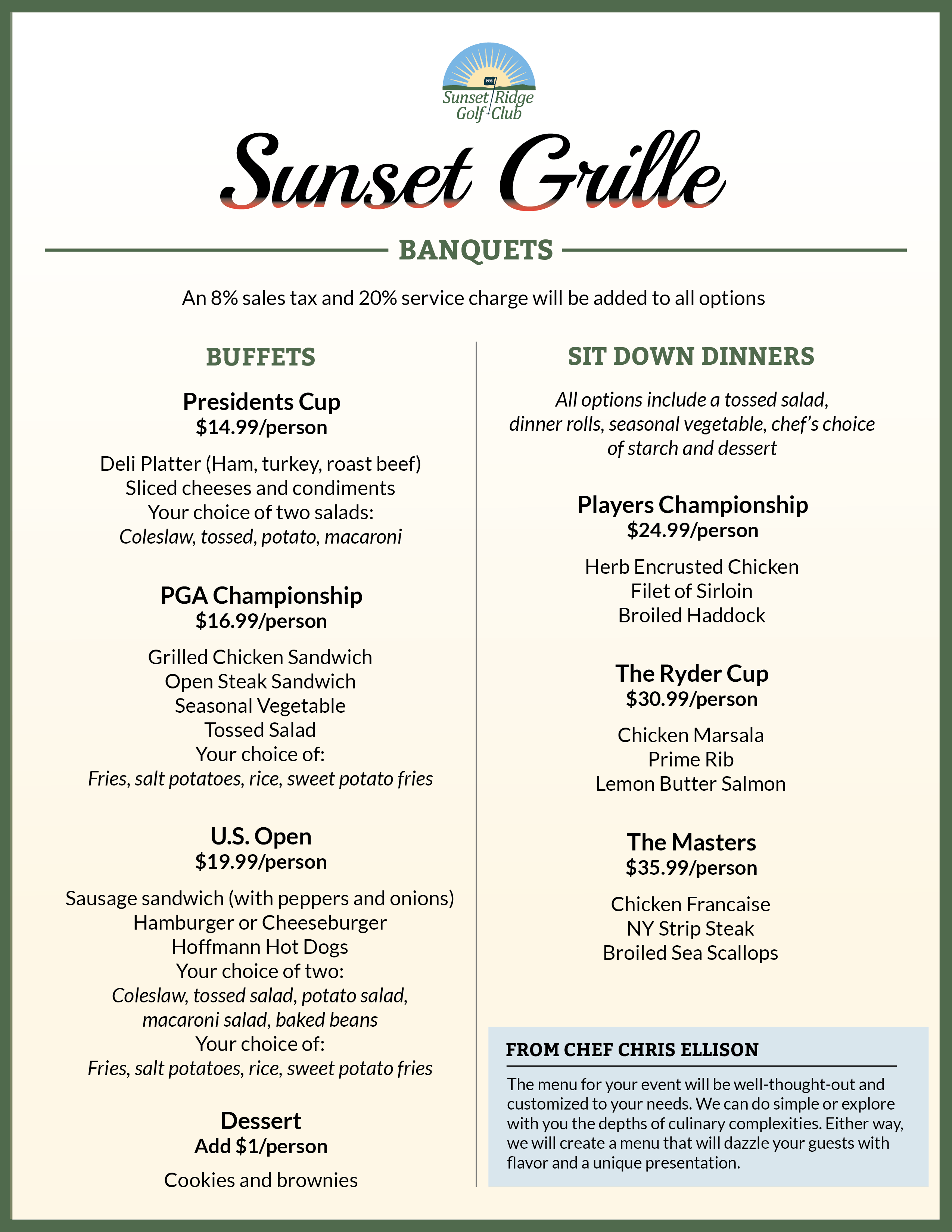 Banquet menu_new_2 (1) Sunset Ridge Golf Club